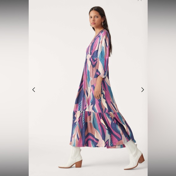 BA&SH BASH Wina Long dress Blue - Picture 5 of 9